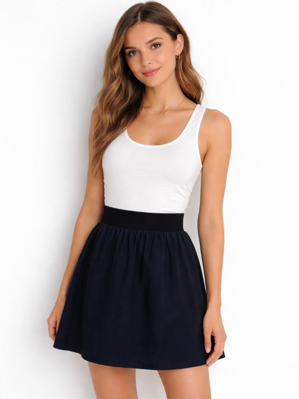 Theory White Navy Color-block Mini Dress